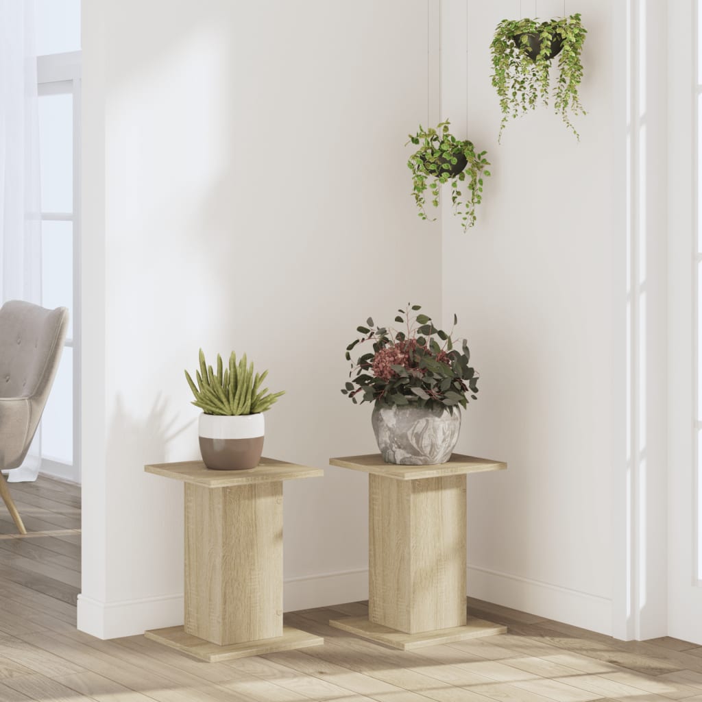 Supporti per Piante 2 pz Rovere Sonoma 17x17x60cm in Truciolato - homemem39