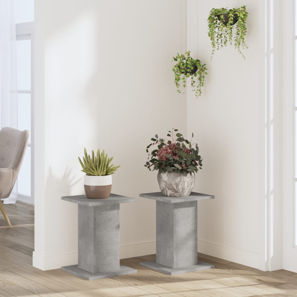 Supporti per Piante 2 pz Grigio Cemento 30x30x50 cm Truciolato - homemem39