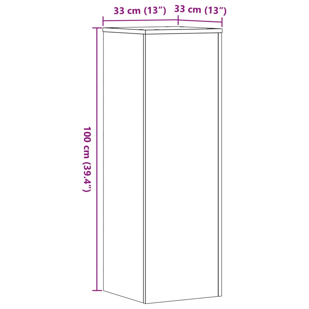 Supporti per Piante 2 pz Bianchi 33x33x100 cm Legno Multistrato - homemem39