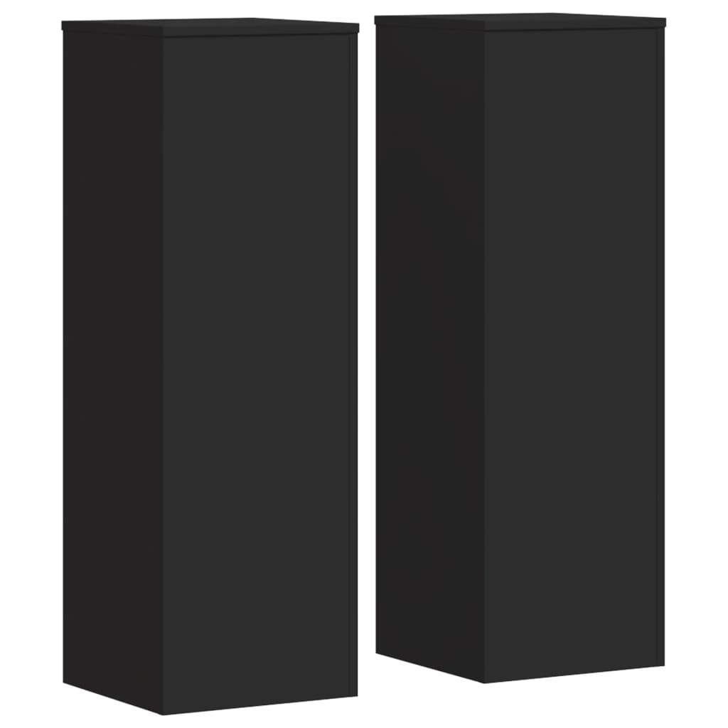 Supporti per Piante 2 pz Neri 33x33x100 cm Legno Multistrato - homemem39