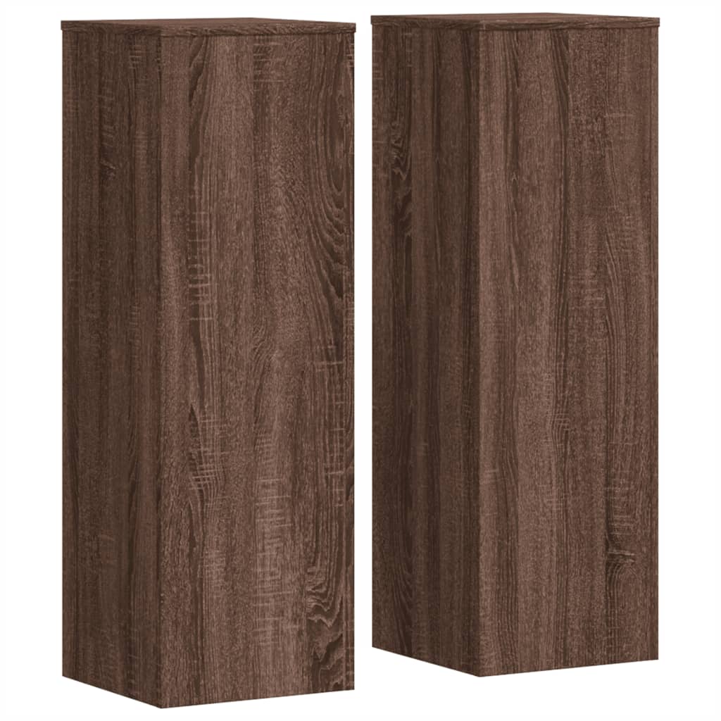 Supporti per Piante 2 pz Rovere Marrone 33x33x100cm Multistrato - homemem39