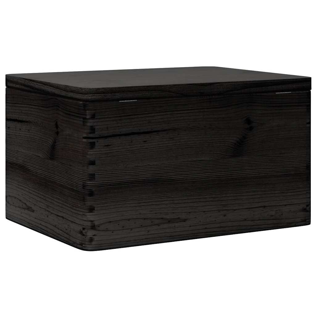 Scatola in Legno con Coperchio Nero 40x30x23cm in Legno di Pino - homemem39
