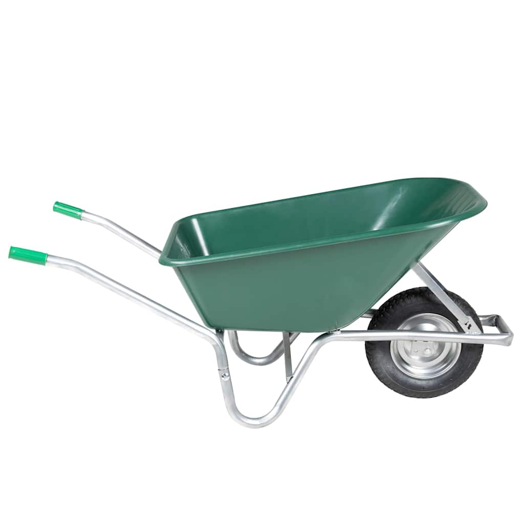Carriola Verde 90 L 150 kg in Acciaio Zincato e Plastica - homemem39