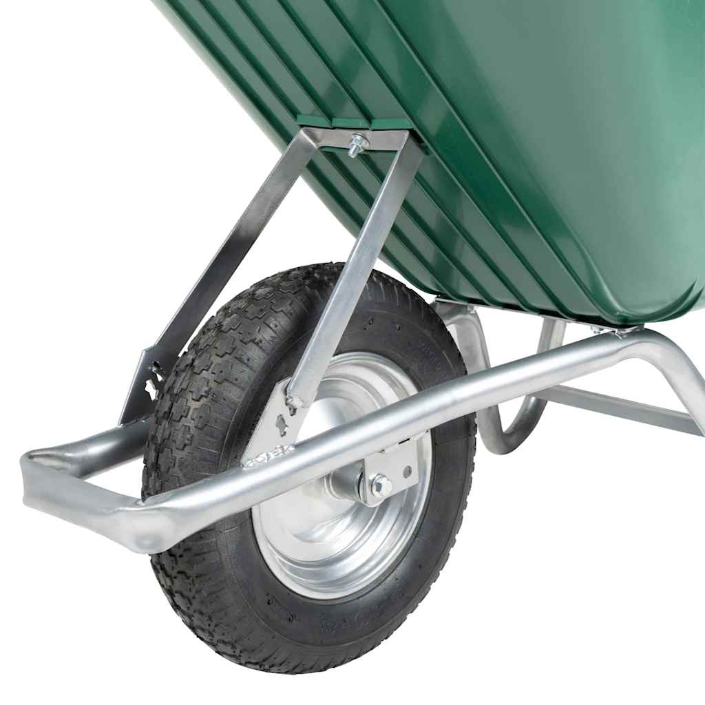 Carriola Verde 90 L 150 kg in Acciaio Zincato e Plastica - homemem39
