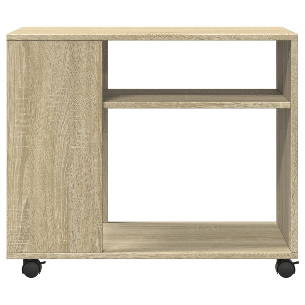 Tavolino con Ruote Rovere Sonoma 70x35x60 cm in Truciolato - homemem39