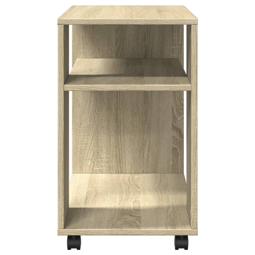 Tavolino con Ruote Rovere Sonoma 70x35x60 cm in Truciolato - homemem39