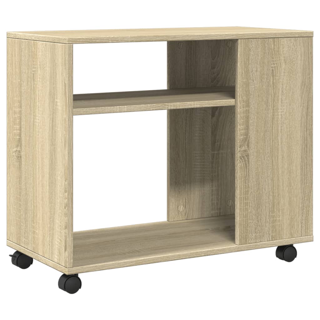 Tavolino con Ruote Rovere Sonoma 70x35x60 cm in Truciolato - homemem39