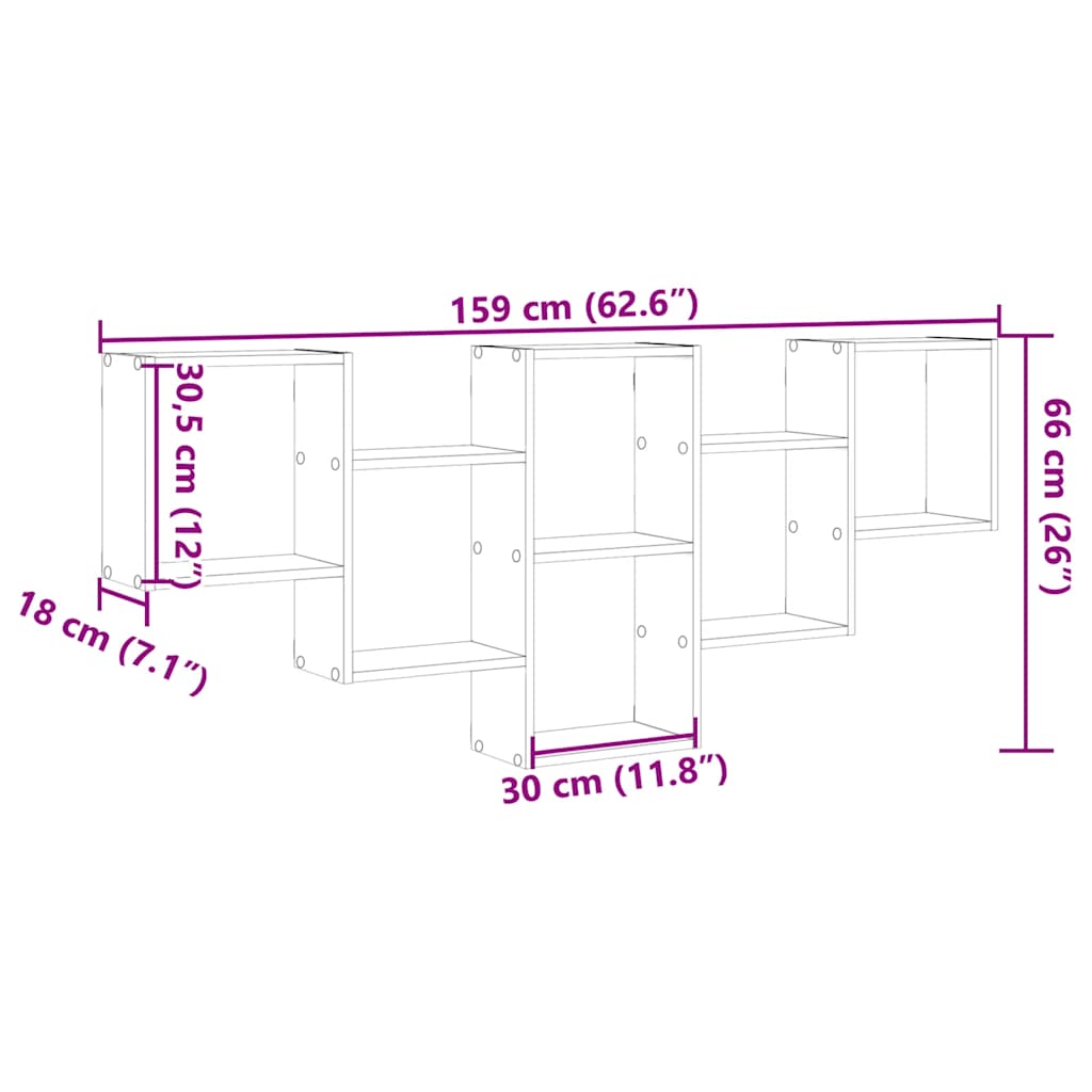 Scaffale a Parete Rovere Sonoma 159x18x66 cm in Truciolato | homemem39
