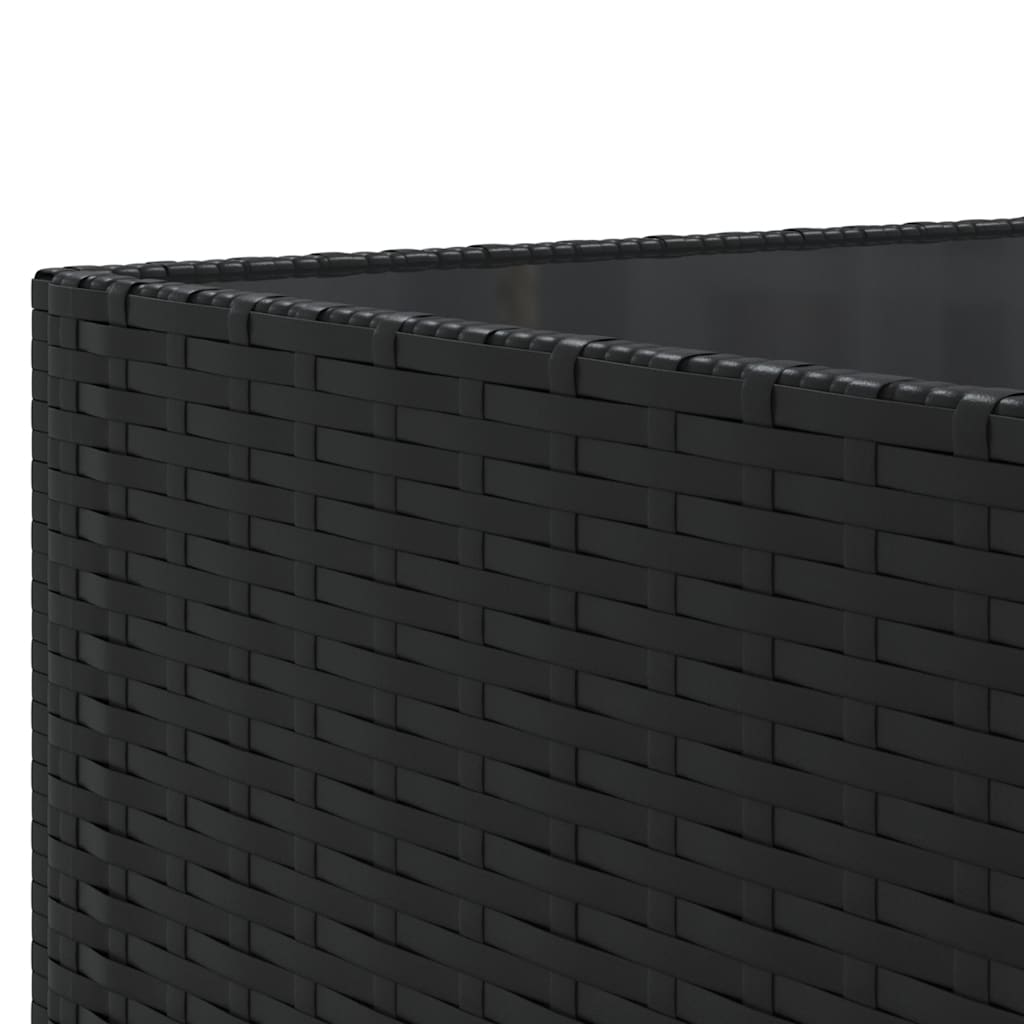 Set Salotto da Giardino con Cuscini 7pz Nero Polyrattan