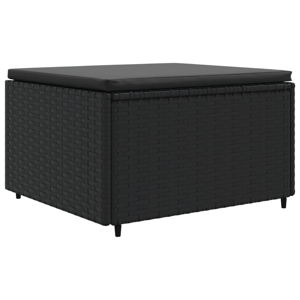 Set Mobili da Giardino 6 pz con Cuscini in Polyrattan Nero