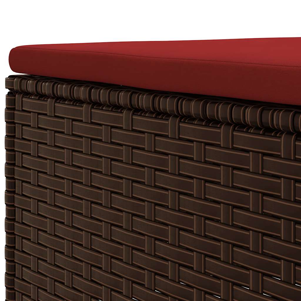 Set Mobili da Giardino 6pz con Cuscini in Polyrattan Marrone | homemem39