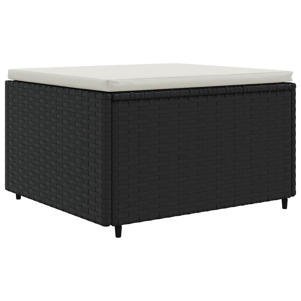 Set Mobili da Giardino con Cuscini 8 pz Nero in Polyrattan