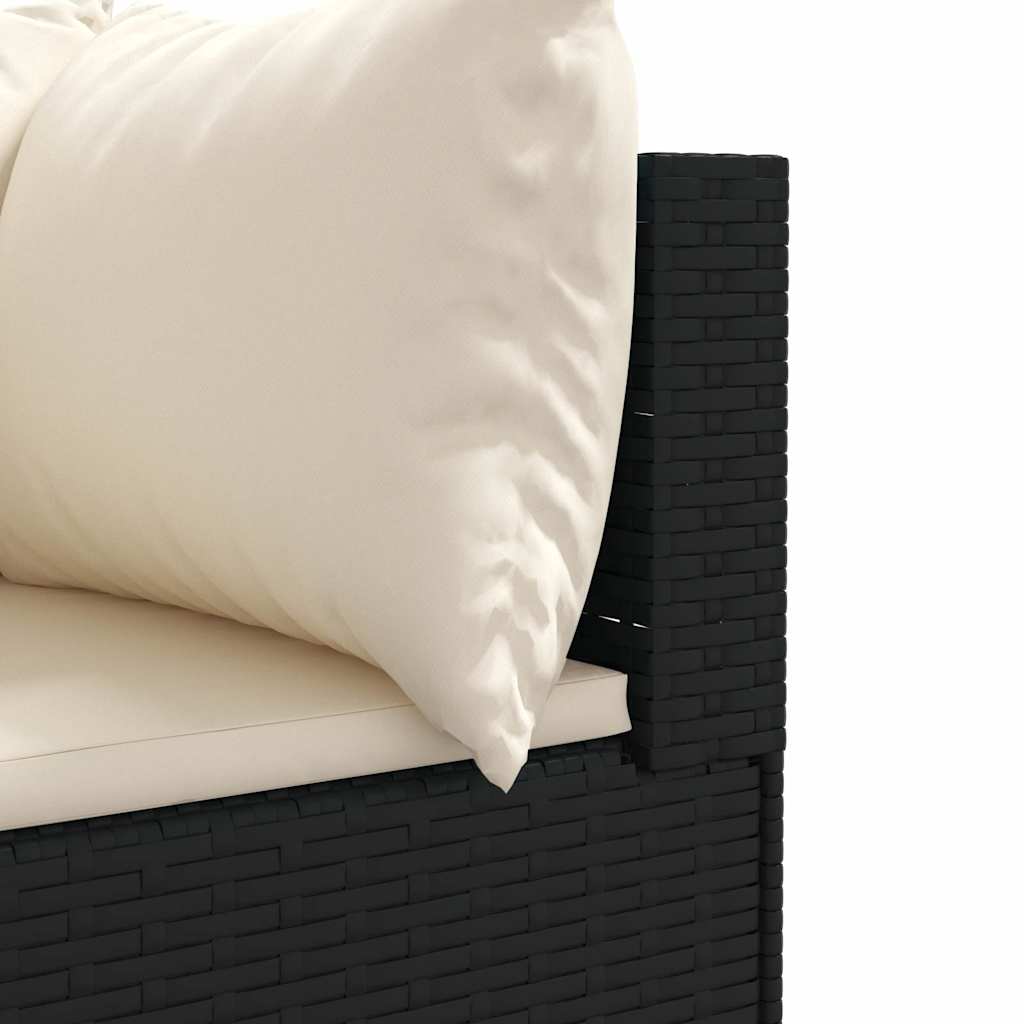 Set Mobili da Giardino con Cuscini 8 pz Nero in Polyrattan