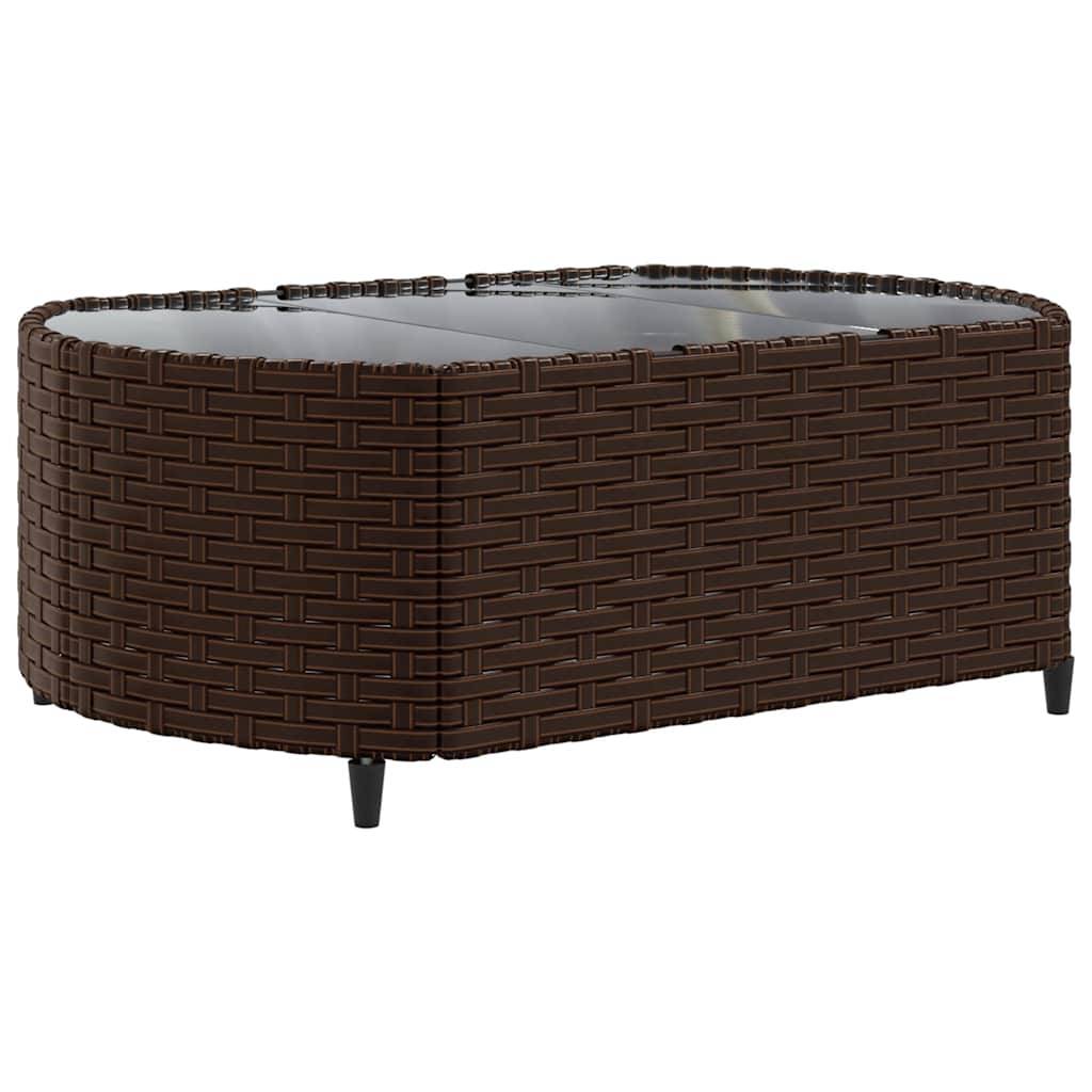 Set Divano da Giardino 4 pz con Cuscini Marrone in Polyrattan