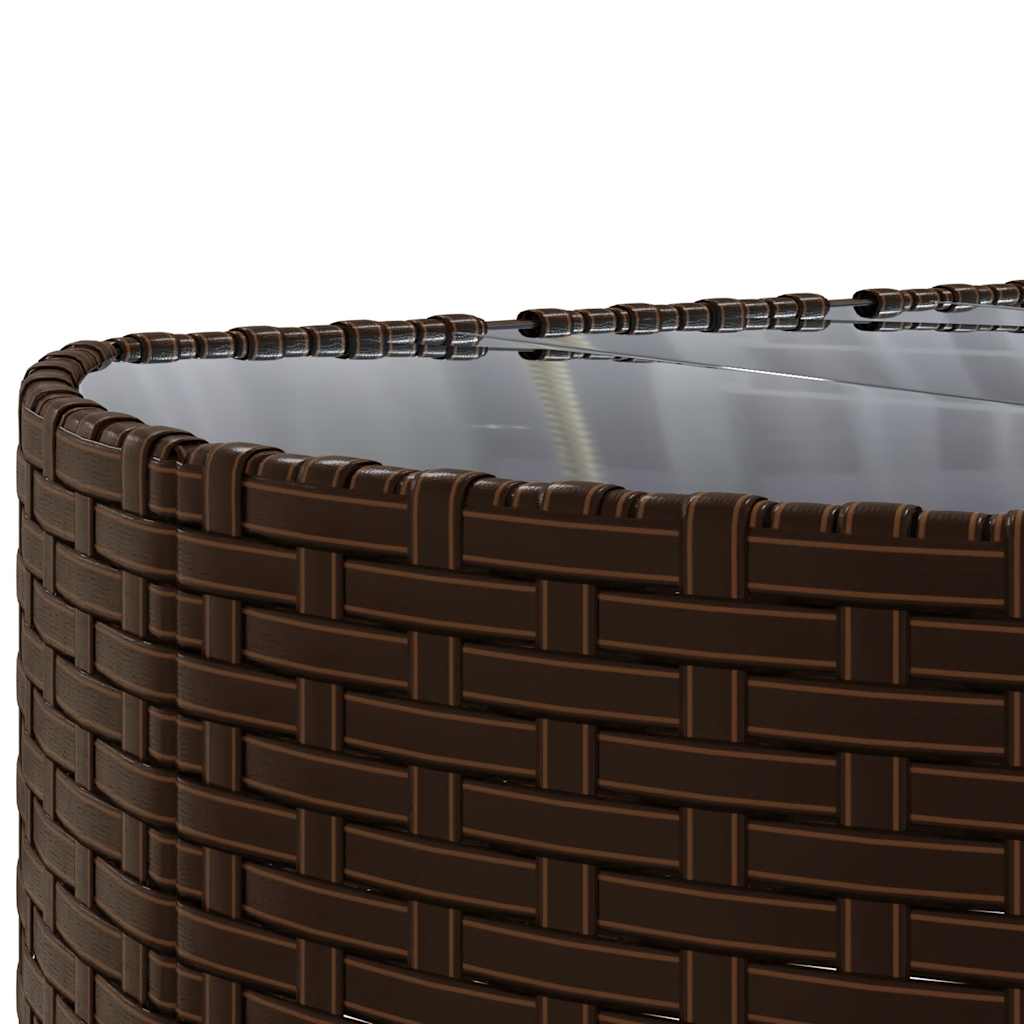 Set Divani da Giardino 10pz con Cuscini in Polyrattan Marrone