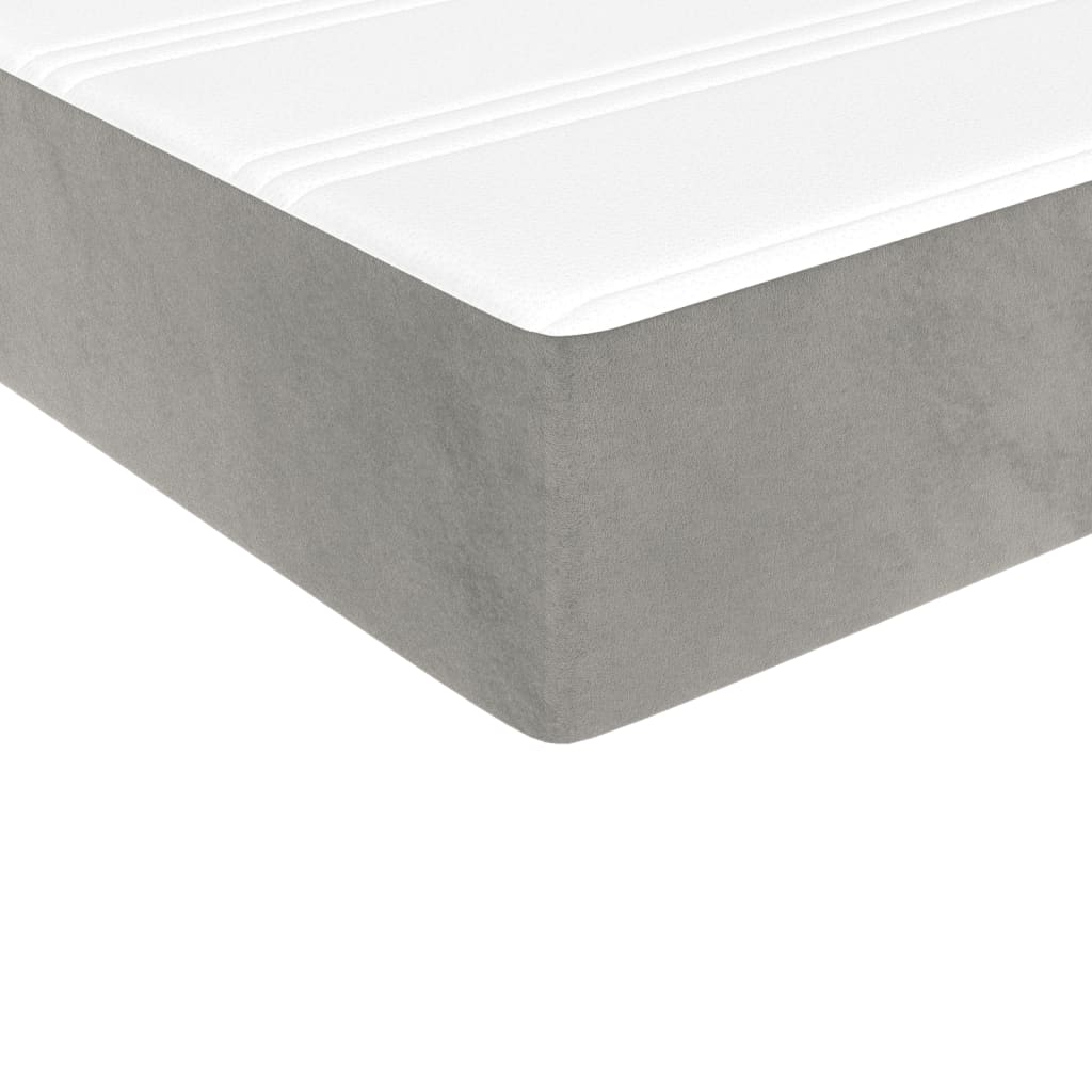 Materasso a Molle per Bambini Grigio Chiaro 80x160cm in Velluto - homemem39