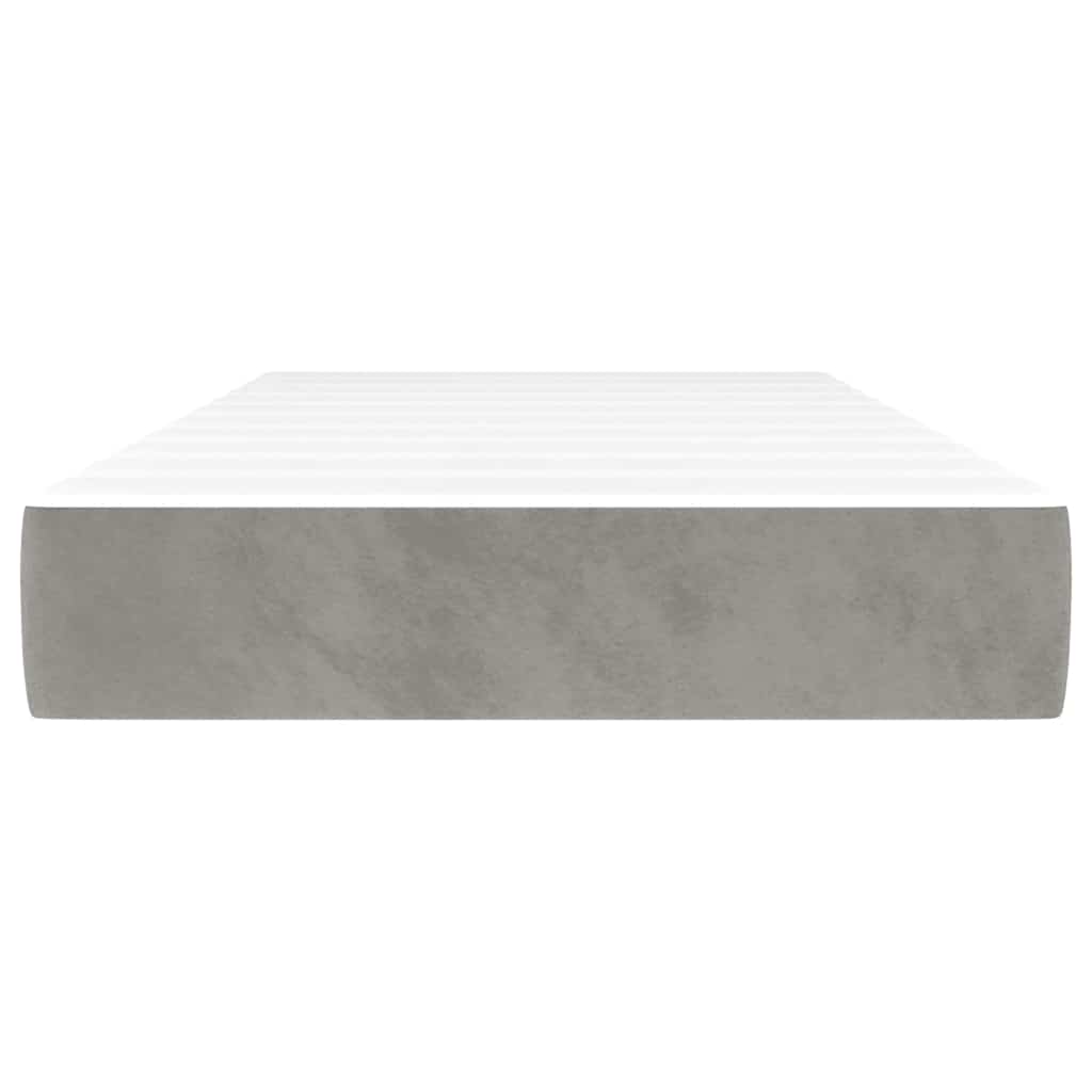 Materasso a Molle Grigio Chiaro 100x210x20 cm in Velluto - homemem39