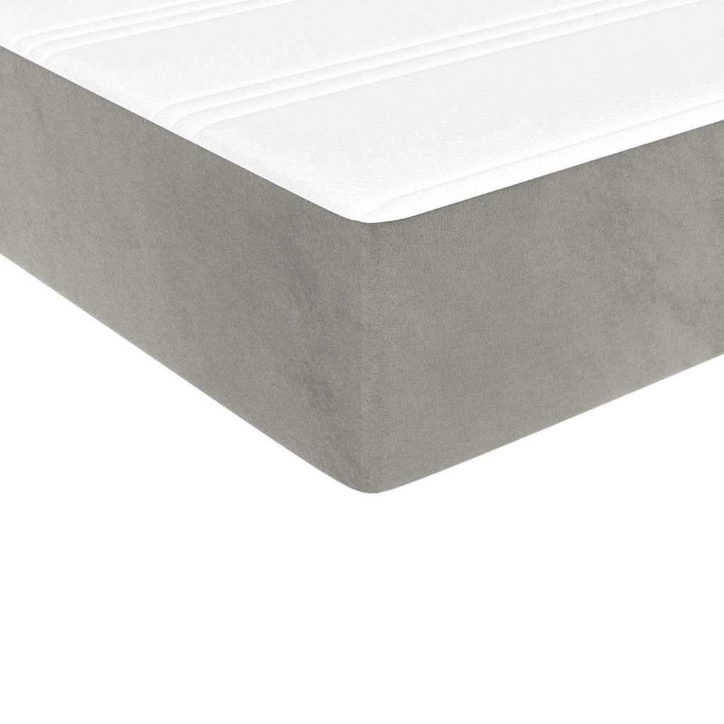 Materasso a Molle Grigio Chiaro 100x210x20 cm in Velluto - homemem39