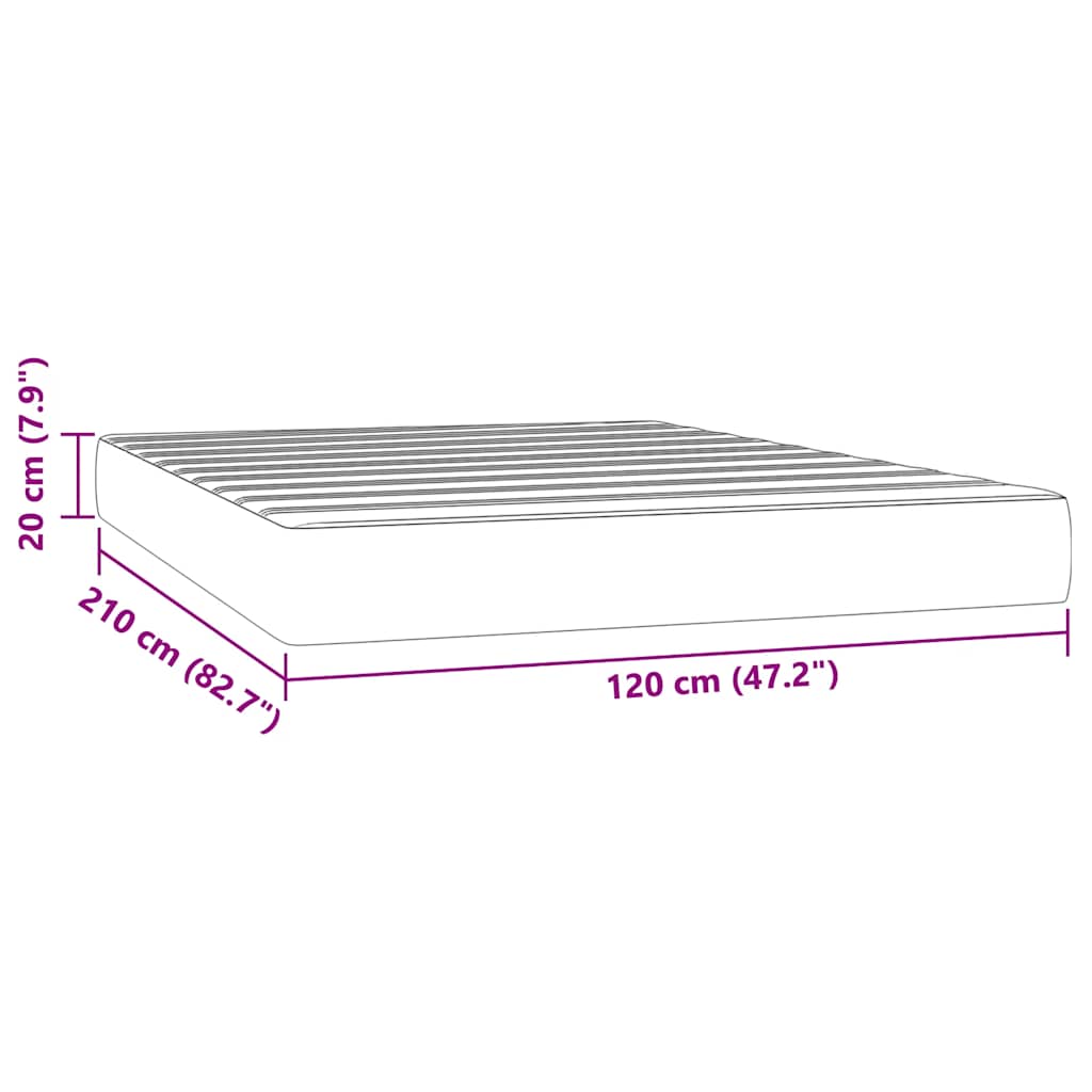 Materasso a Molle Insacchettate Rigidità Media Grigio Chiaro 120x210x20 cm in Velluto | homemem39