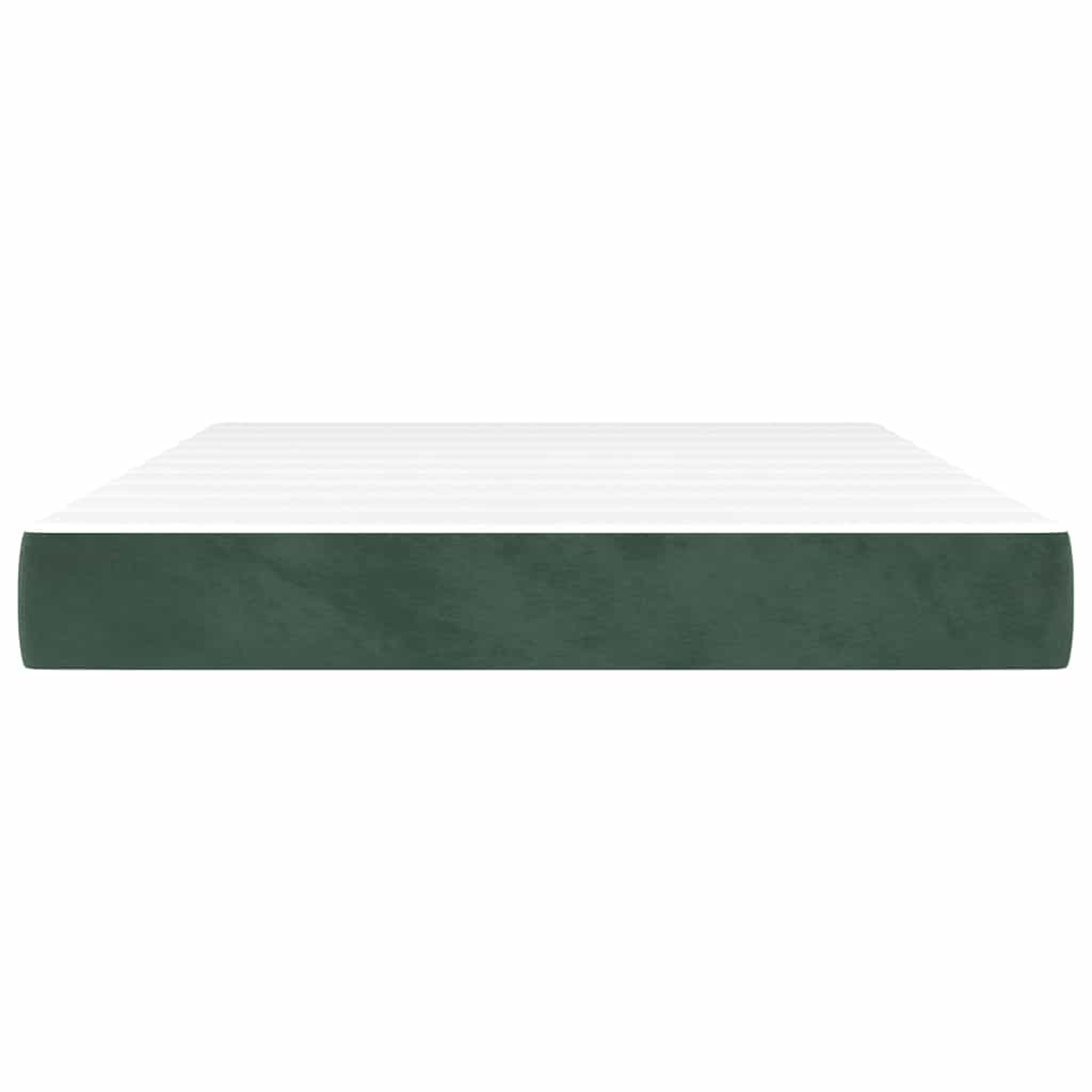 Materasso a Molle Verde Scuro 140x210x20 cm in Velluto - homemem39
