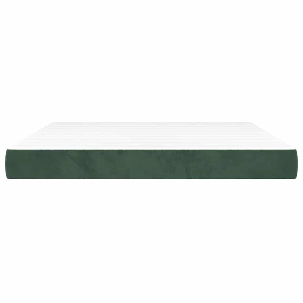 Materasso a Molle Verde Scuro 160x210x20 cm in Velluto - homemem39