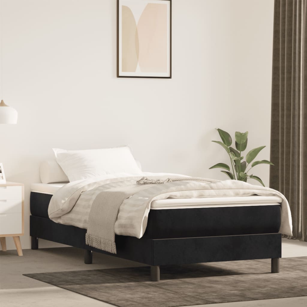 Materasso a Molle Insacchettate Nero 100x220x20 cm in Velluto - homemem39