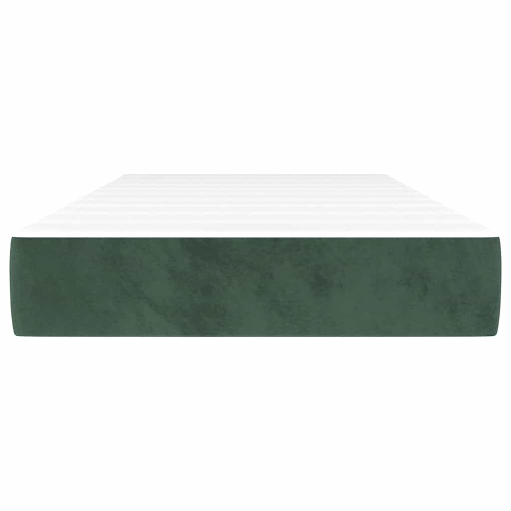 Materasso a Molle Verde Scuro 100x220x20 cm in Velluto - homemem39