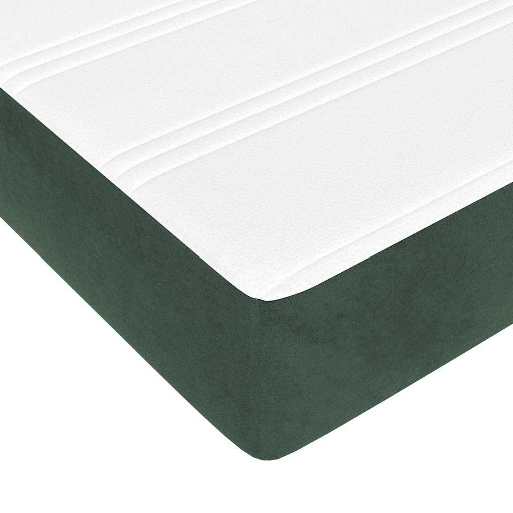 Materasso a Molle Verde Scuro 160x220x20 cm in Velluto - homemem39