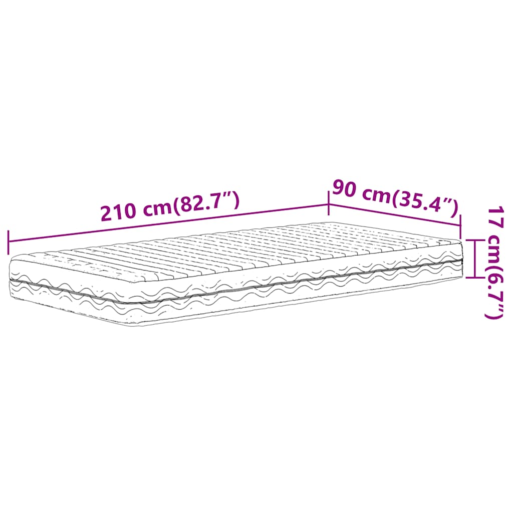 Materasso in Schiuma Bianco 90x210 cm Durezza H2 H3 | homemem39