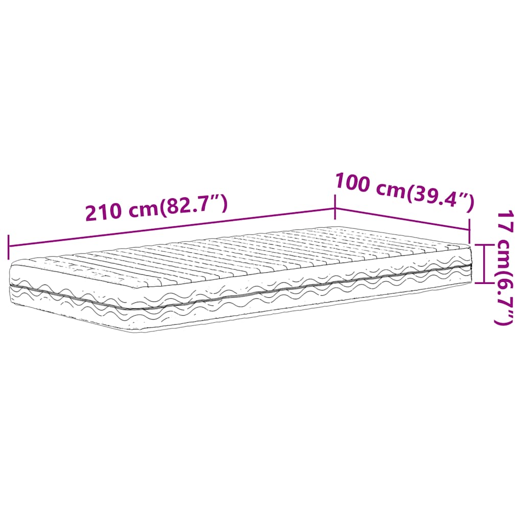 Materasso in Schiuma Bianco 100x210cm Durezza H2 H3 | homemem39