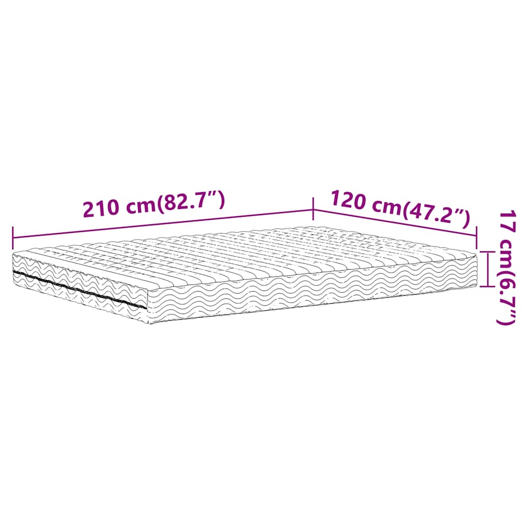 Materasso in Schiuma Bianco 120x210 cm Durezza H2 H3 | homemem39