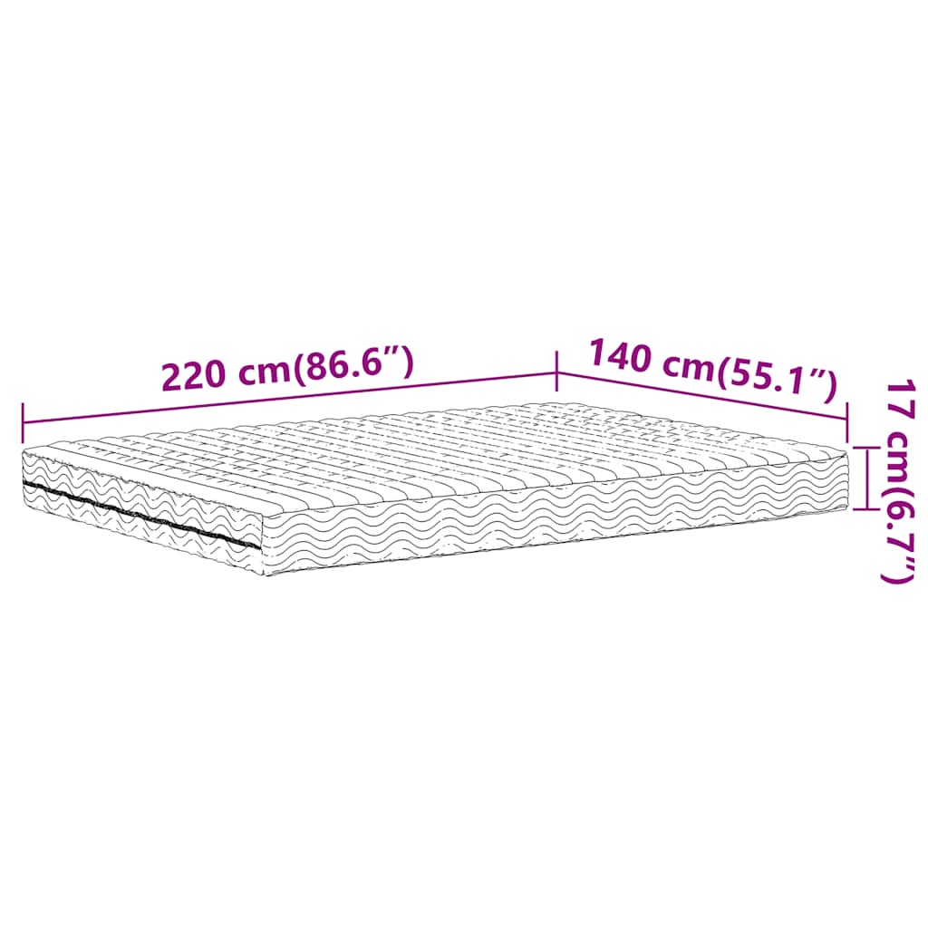 Materasso in Schiuma Bianco 140x220 cm Durezza H2 H3 | homemem39