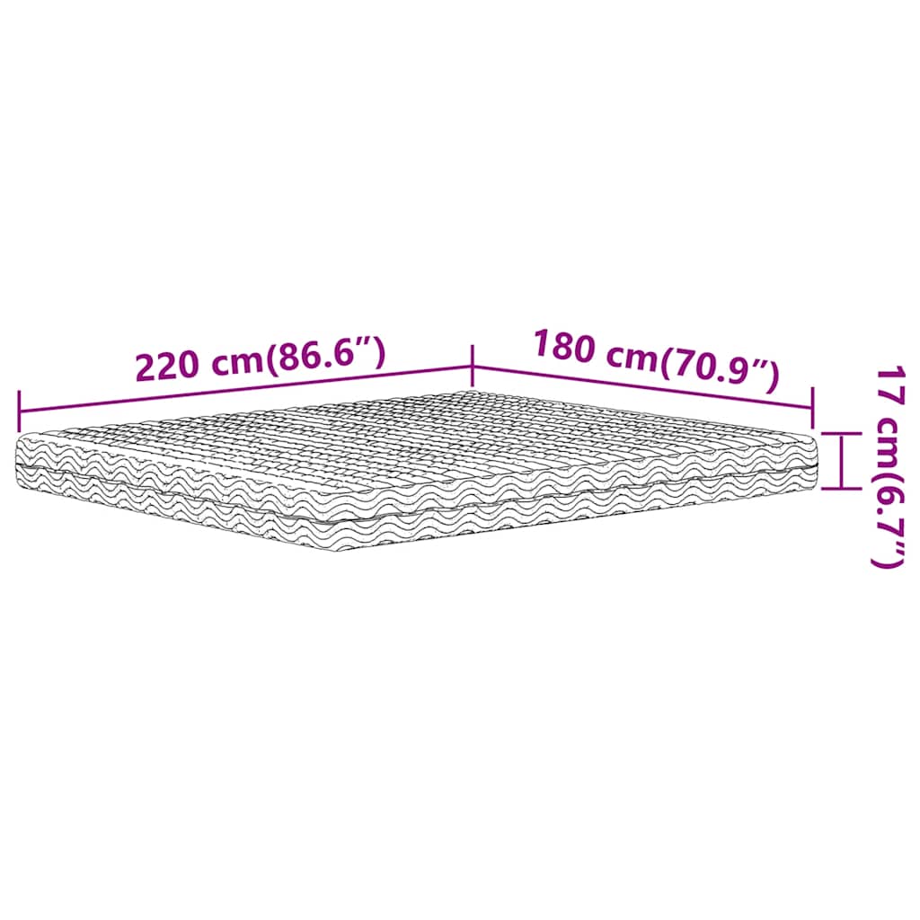 Materasso in Schiuma Bianco 180x220 cm Durezza H2 H3 - homemem39