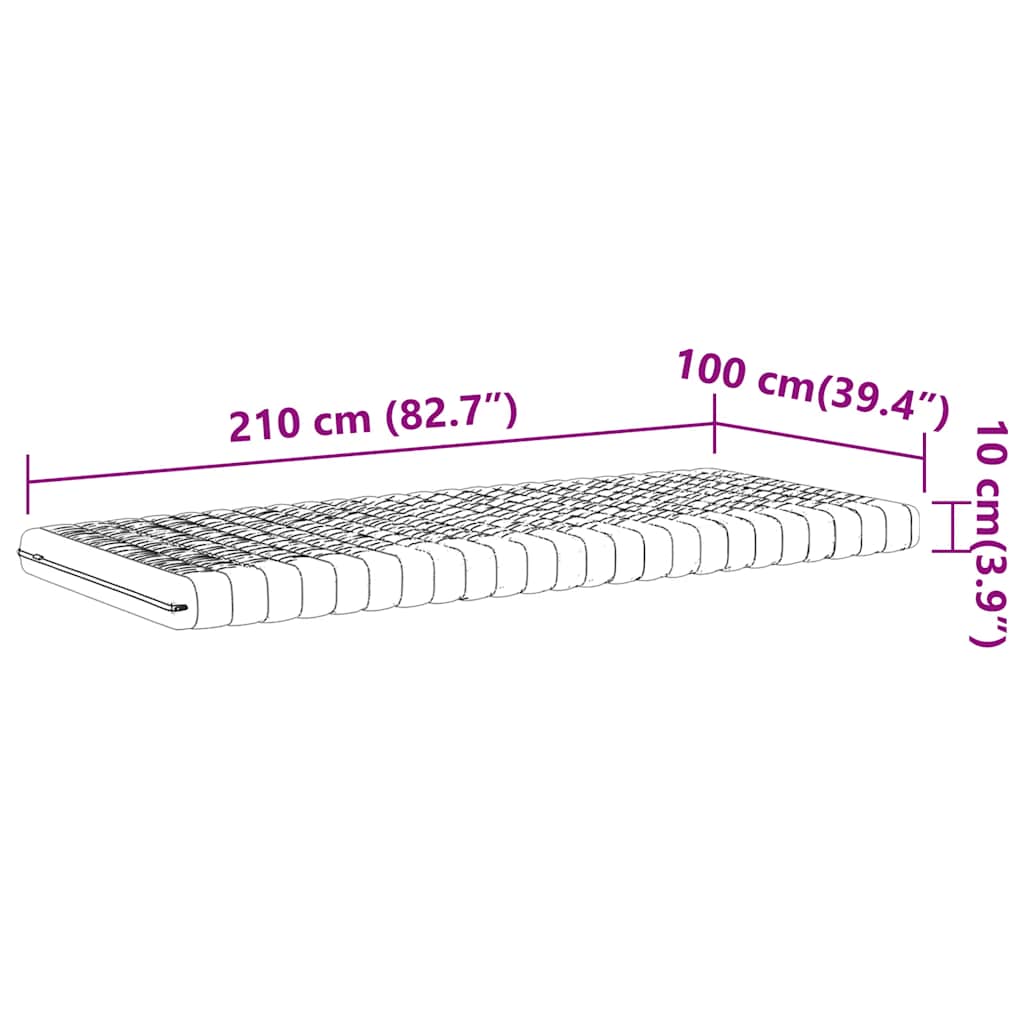 Materasso in Schiuma Bianco 100x210 cm 7 Zone Durezza 20 ILD | homemem39