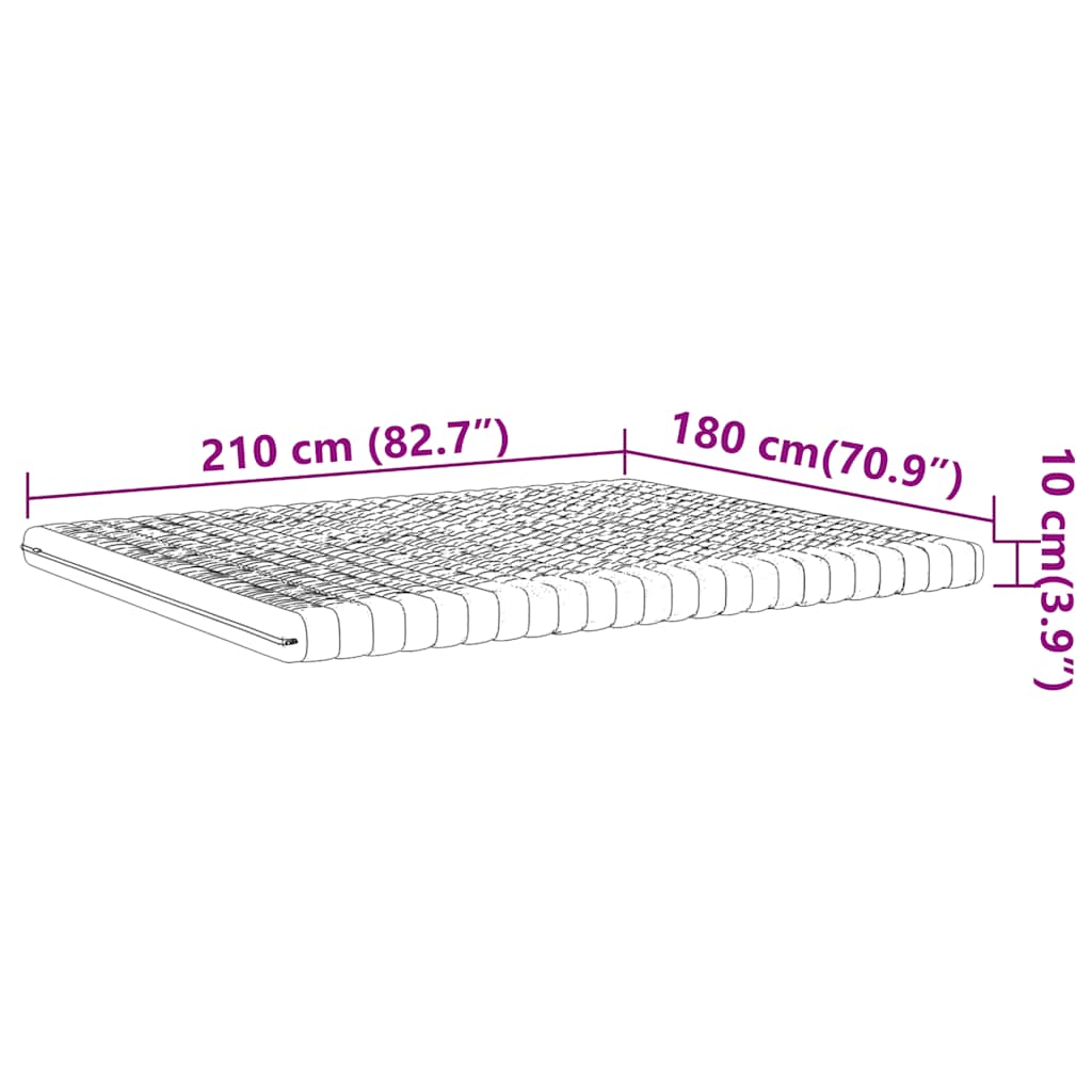 Materasso in Schiuma Bianco 180x210 cm 7 Zone Durezza 20 ILD | homemem39