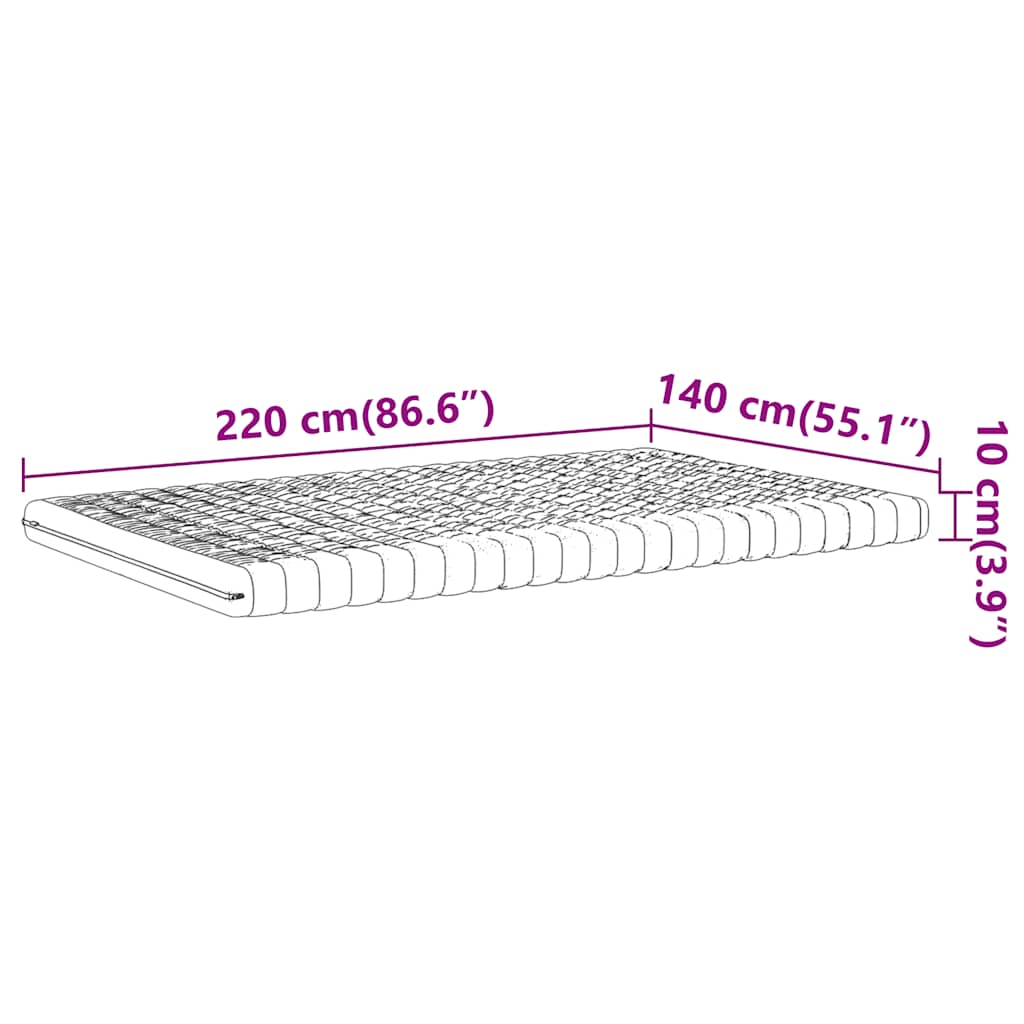 Materasso in Schiuma Bianco 140x220 cm 7 Zone Durezza 20 ILD | homemem39