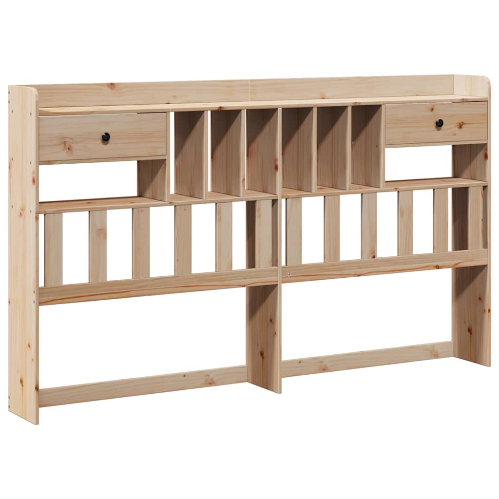 Testiera con Scomparti 200 cm in Legno Massello di Pino - homemem39