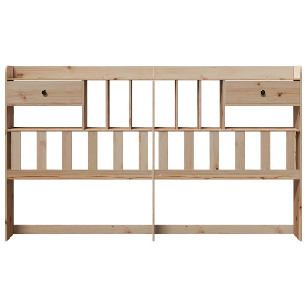 Testiera con Scomparti 200 cm in Legno Massello di Pino - homemem39