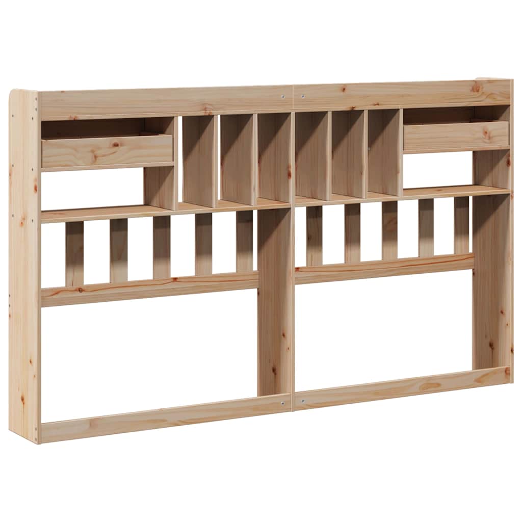 Testiera con Scomparti 200 cm in Legno Massello di Pino - homemem39