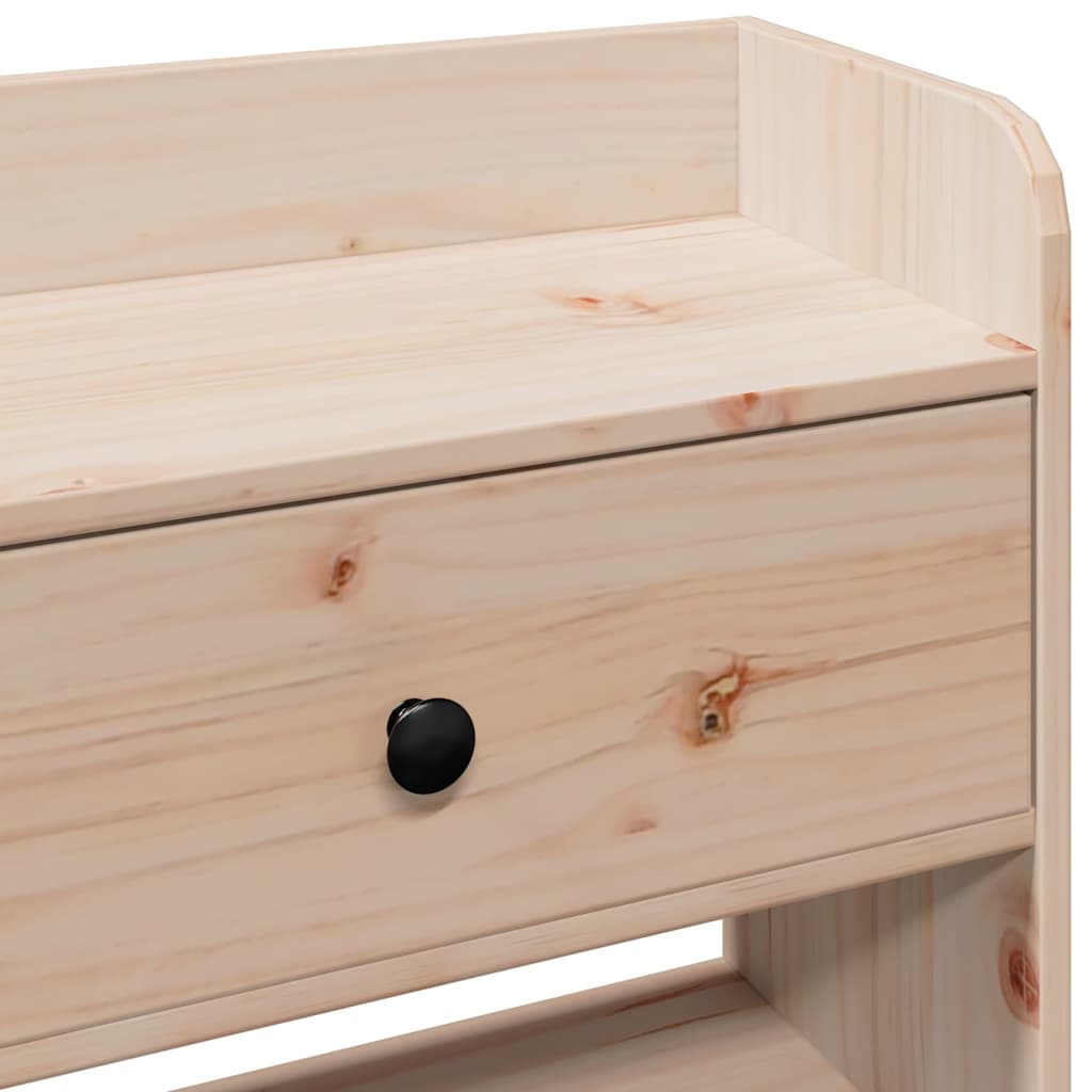 Testiera con Scomparti 200 cm in Legno Massello di Pino - homemem39