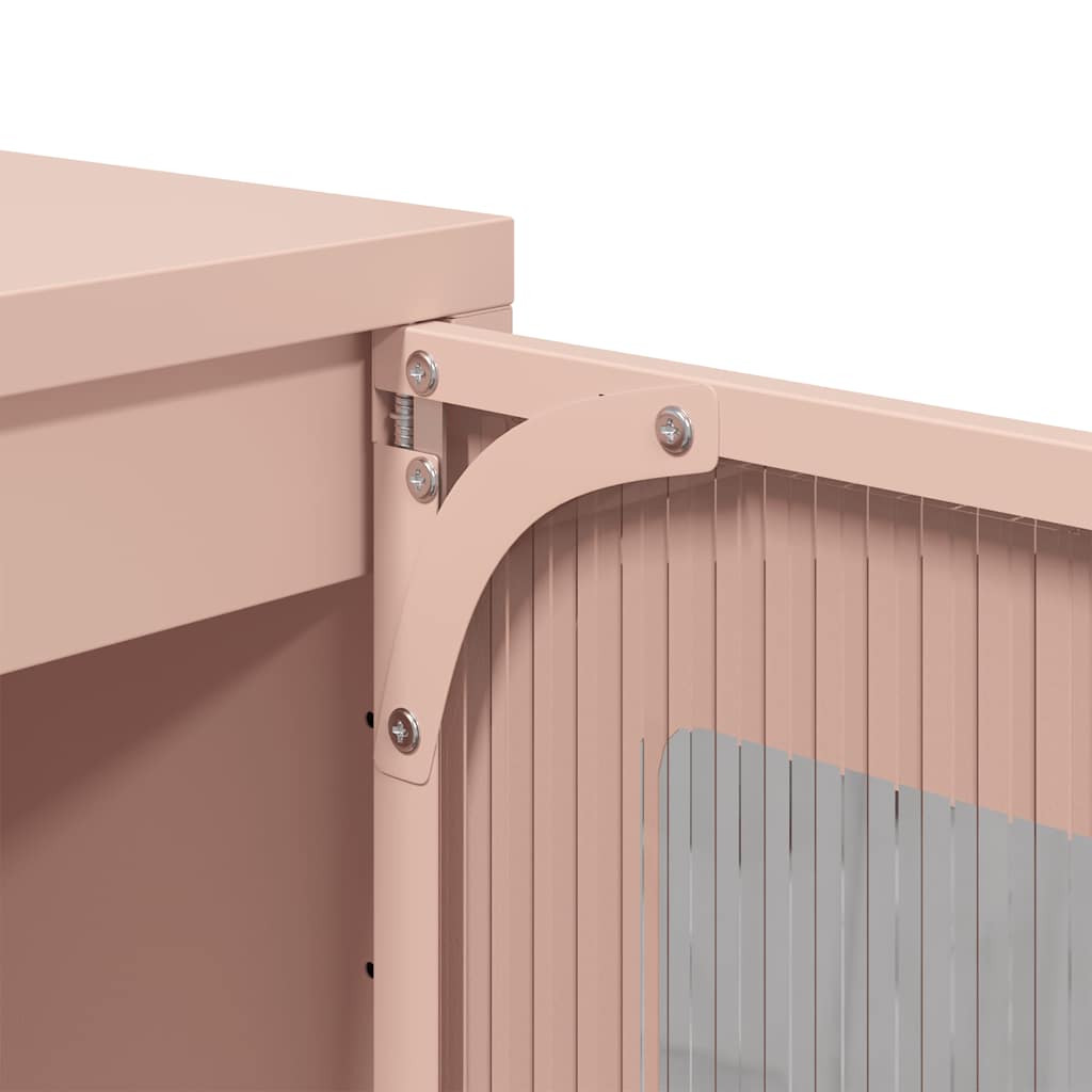 Credenza Rosa 36x39x107 cm in Acciaio Laminato a Freddo - homemem39