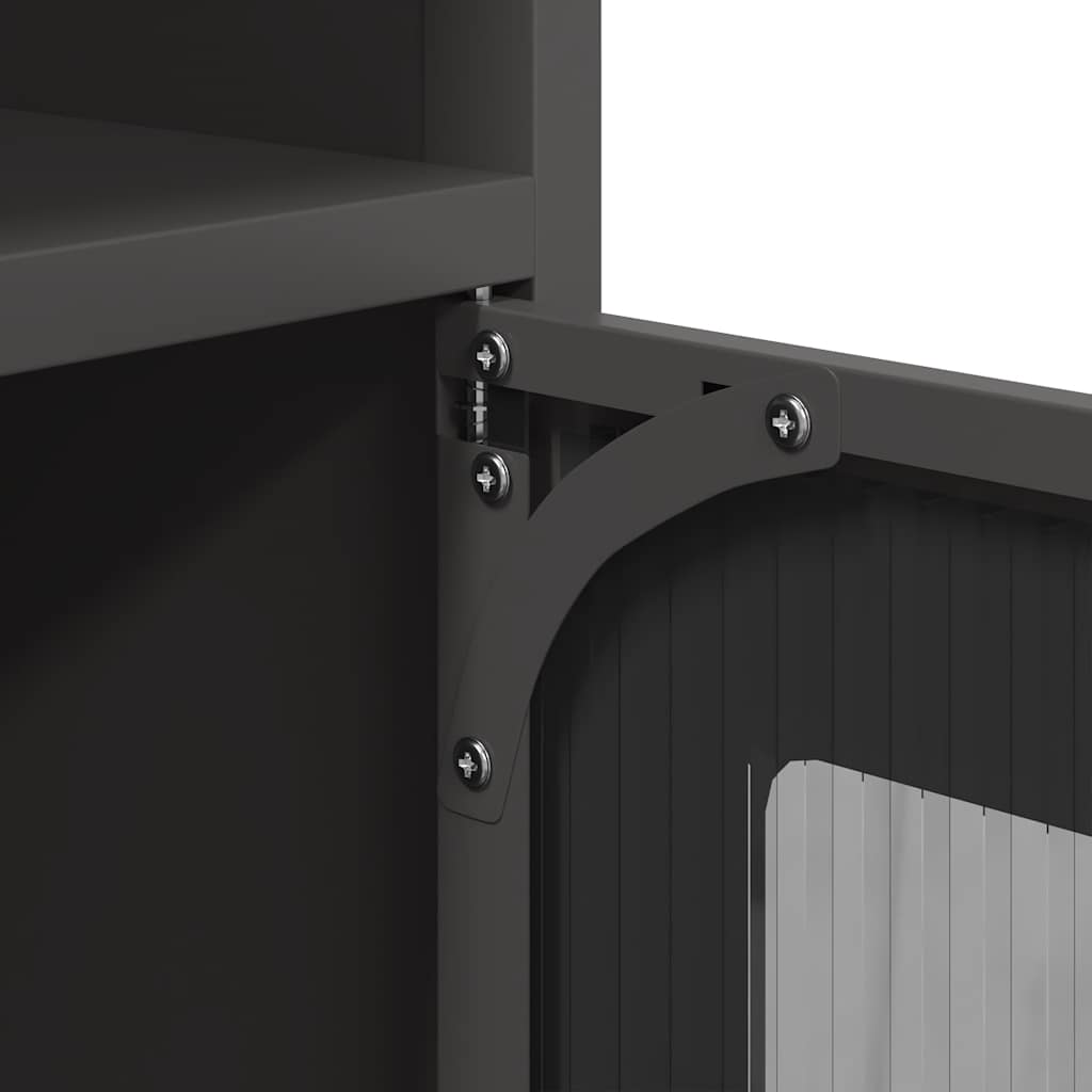 Comodino Nero 36x39x78 cm in Acciaio Laminato a Freddo - homemem39