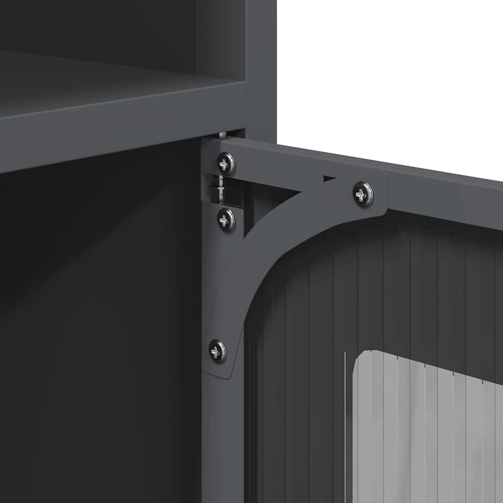 Credenza Antracite 100,5x39x107 cm in Acciaio Laminato a Freddo - homemem39