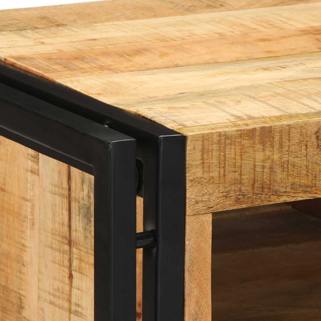 Armadio da Notte con cassetto Marrone legno massello di mango