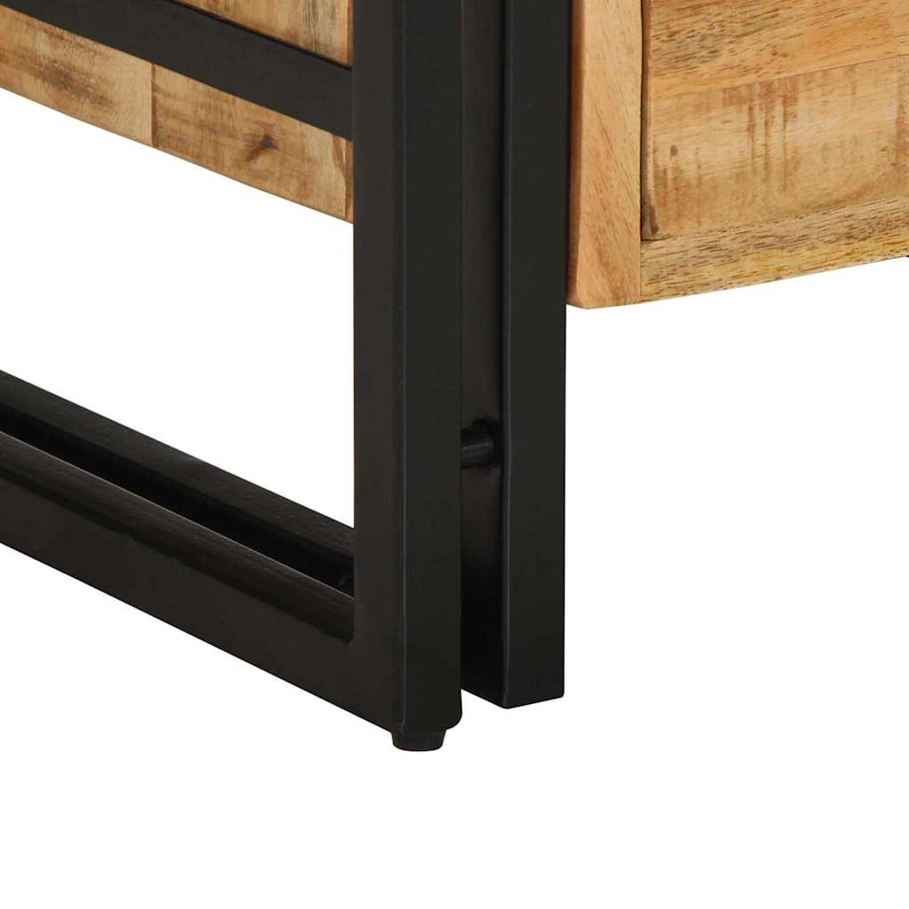 Armadio da Notte con cassetto Marrone legno massello di mango