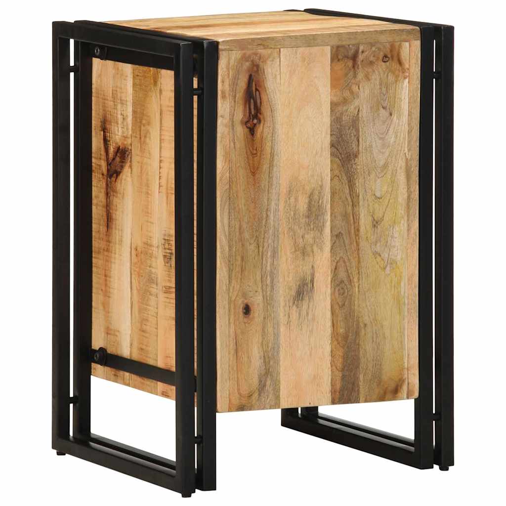 Armadio da Notte con cassetto Marrone legno massello di mango