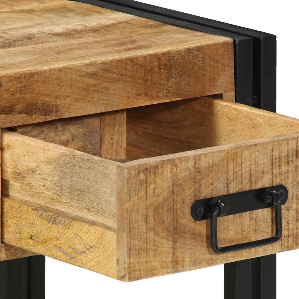 Comodini 2 pz 40x40x50 cm in Legno Massello di Mango Grezzo | homemem39