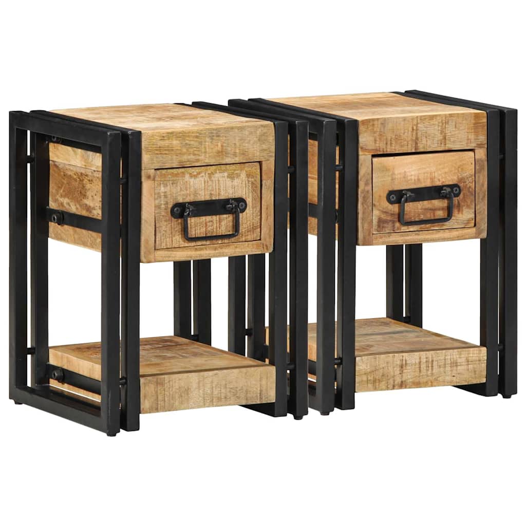 Armadio da Notte 2 pcs 30 x 30 x 40 cm legno massello di mango
