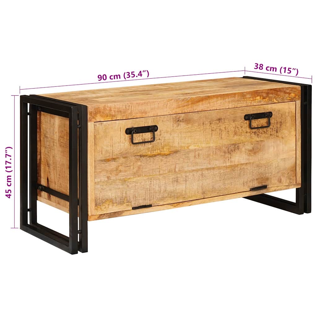 Mobile per scarpe con porta Marrone legno massello di mango - homemem39