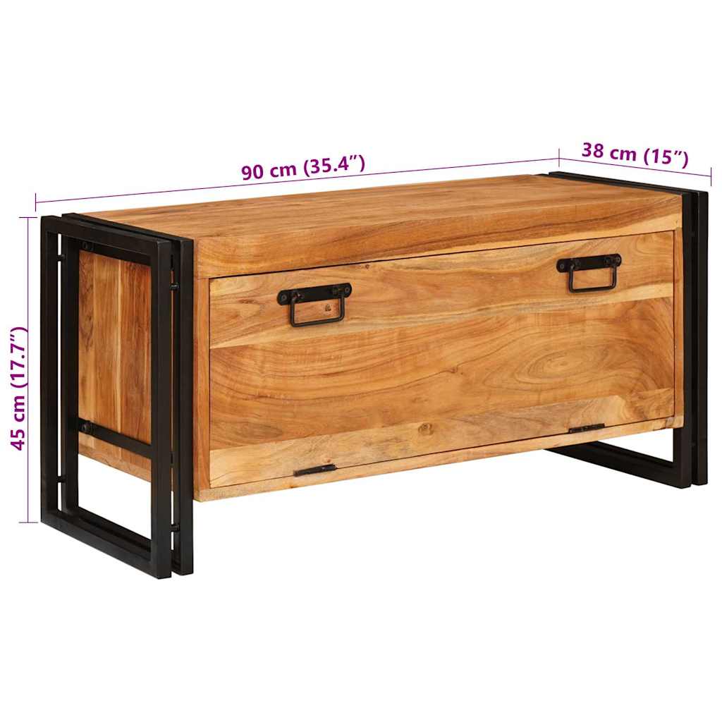 Mobile per scarpe con porta Marrone legno massello di acacia